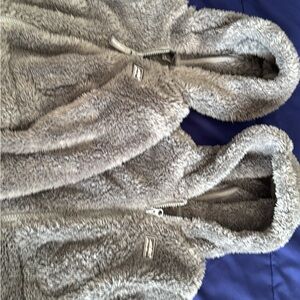 Eddie Bauer Plush Gray Fleece Jacket